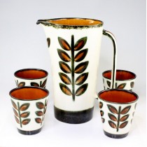 set modernist pentru servirea apei. majolica. atelier Boch Frères . Belgia 1966